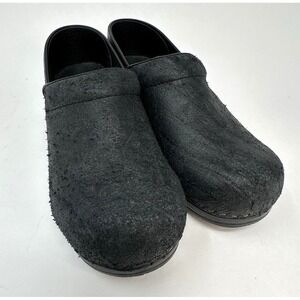 Sanita Clogs Black Rough Leather Womens Sz 38 US 7.5-8 Black Original  0060240